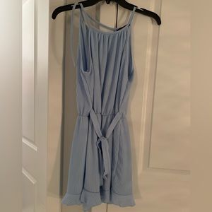 Baby blue ribbed romper